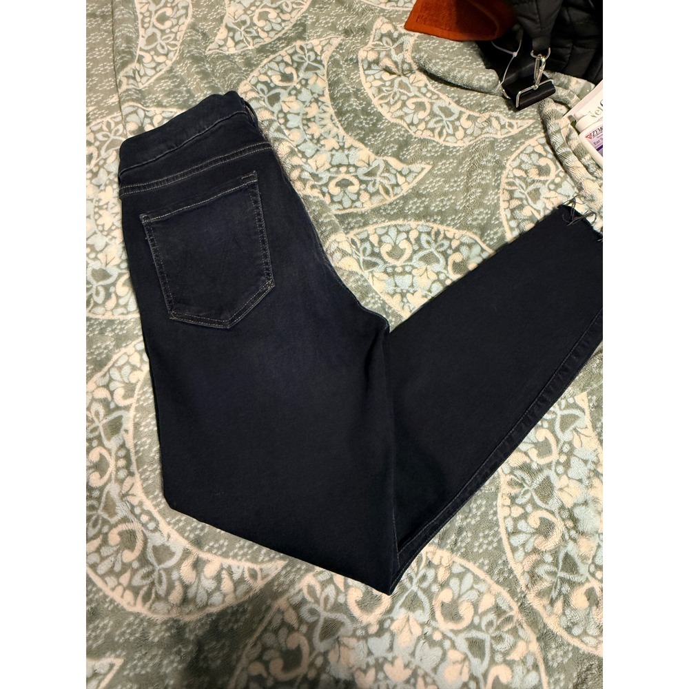 MOTHER The Looker Ankle Fray Jeans 31 Coffee Tea or Me Wash Skinny Dark